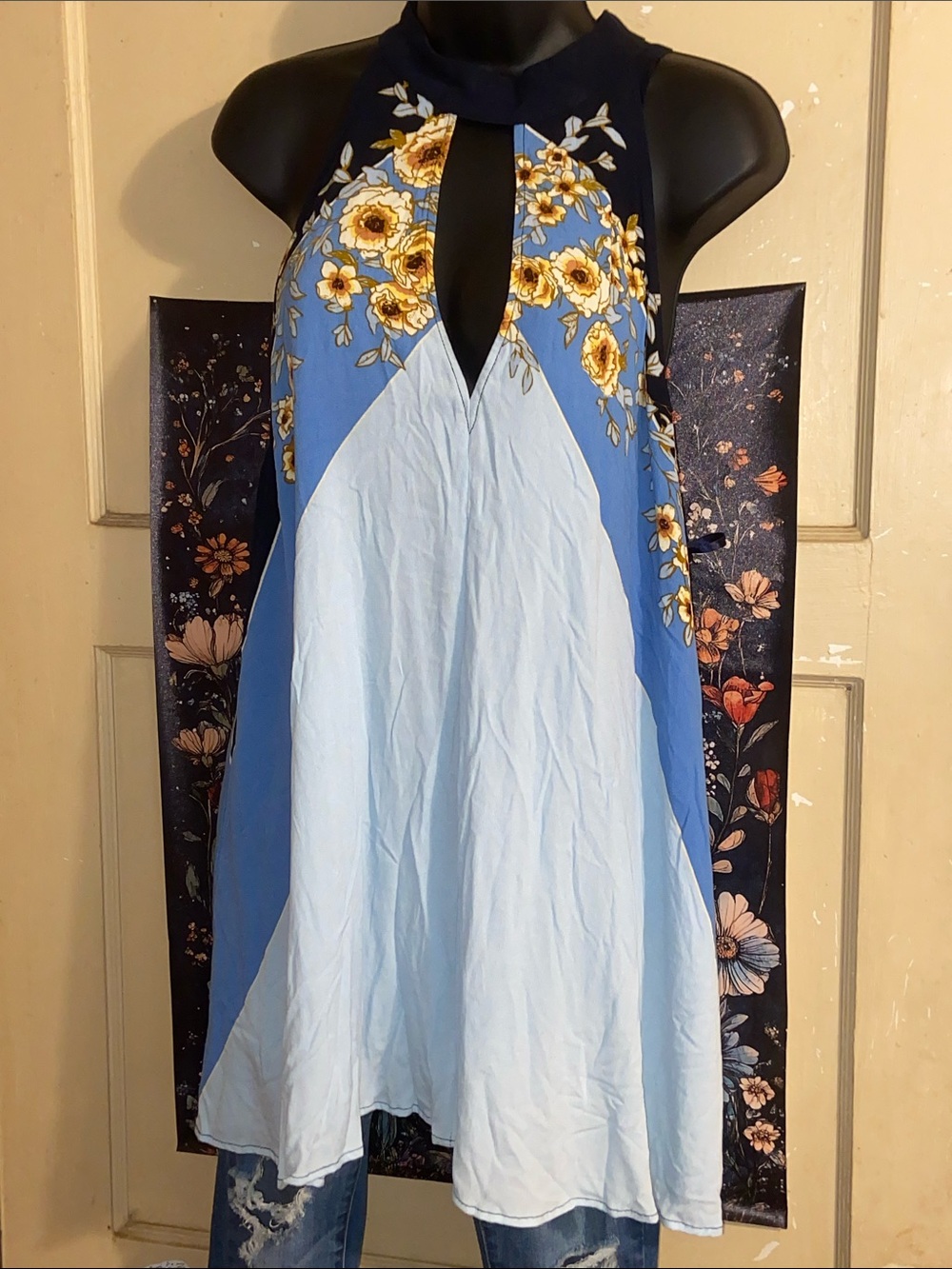 BEAT OF MY HEART TUNIC TOP OR MINI DRESS NWT Free People Floral BOHO